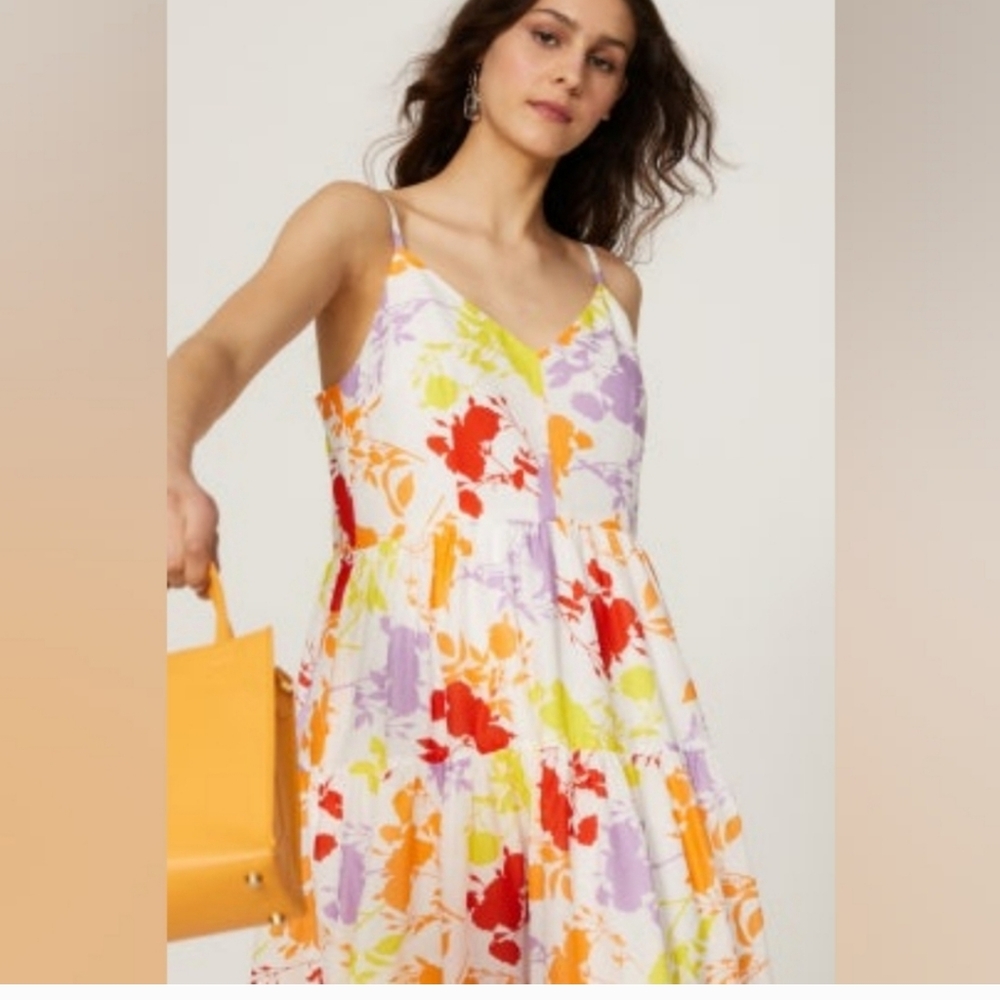 Peter Som Collective Sleeveless Floral Midi Dress Size 14 - Picture 3 of 7